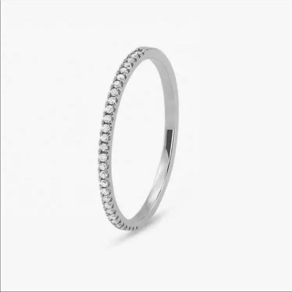 New Women’s 925 Sterling Silver Diamond Band - Picture 2 of 4